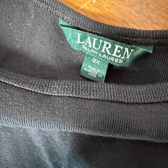 Lauren Ralph Lauren Crew Neck 100% Cotton T-Shirt Black Size 3X - Picture 3 of 5